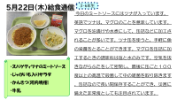 ５月22日（木）給食通信.pdfの1ページ目のサムネイル