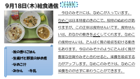 9月18日（木）給食.pdfの1ページ目のサムネイル