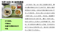 ５月14日（木）給食通信.pdfの1ページ目のサムネイル